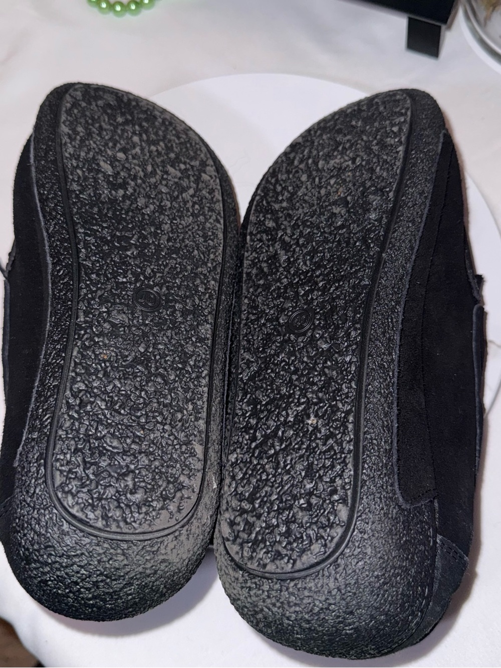 Women’s Black Suede Like Casual Loafers - Classic Slip-On Style - Picture 7 of 10